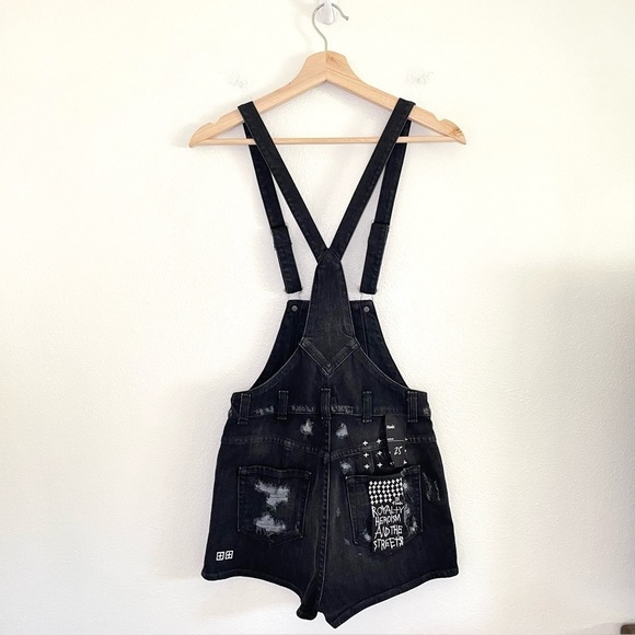 NWT Ksubi Denim Romper Distressed Shortalls Let’s Go Out Washed Black 25 - Picture 6 of 14